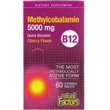 Natural Factors B12 Methylcobalamin, 5000 mcg, 60 Chewable Tablets