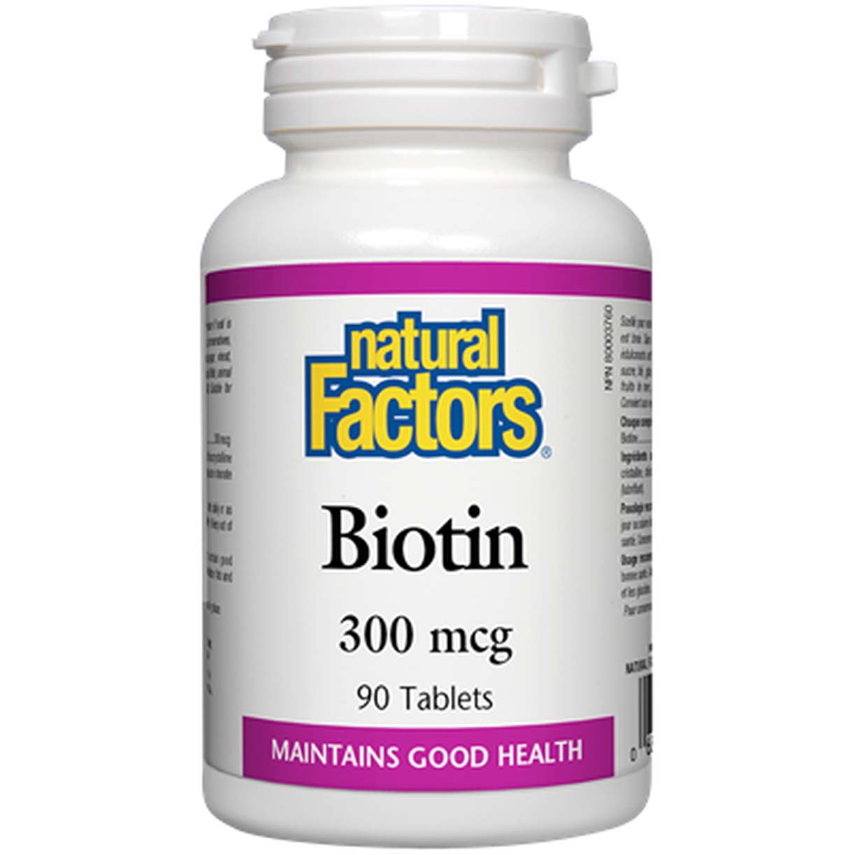 Natural Factors Biotin, 300 mcg, 90 Tablets