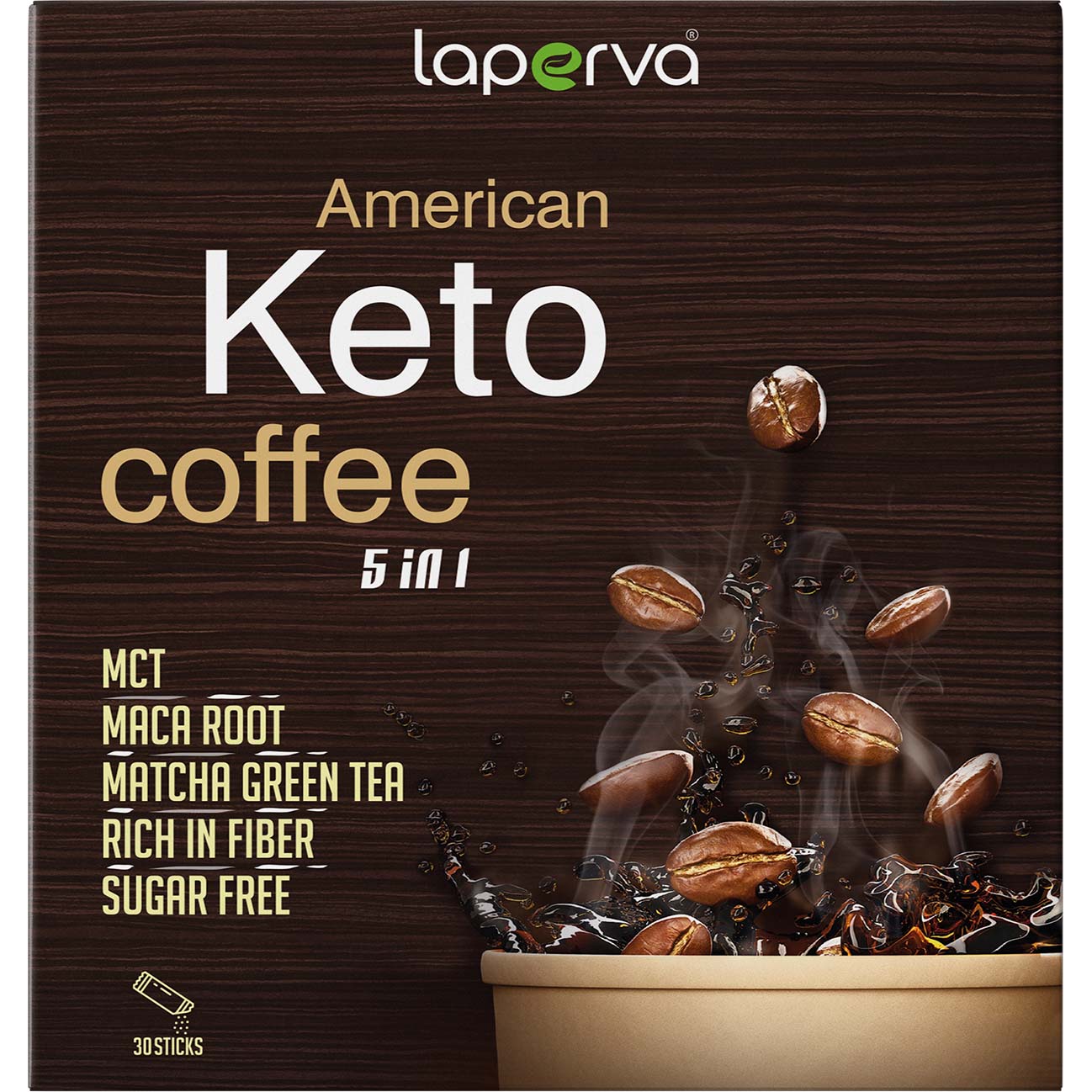 Laperva American Keto Coffee 5 in 1, 30 Sticks