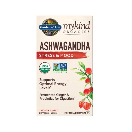 Garden Of Life Mykind Organic Herbal Ashwagandha Stress & Mood 60 Vegan Tablets