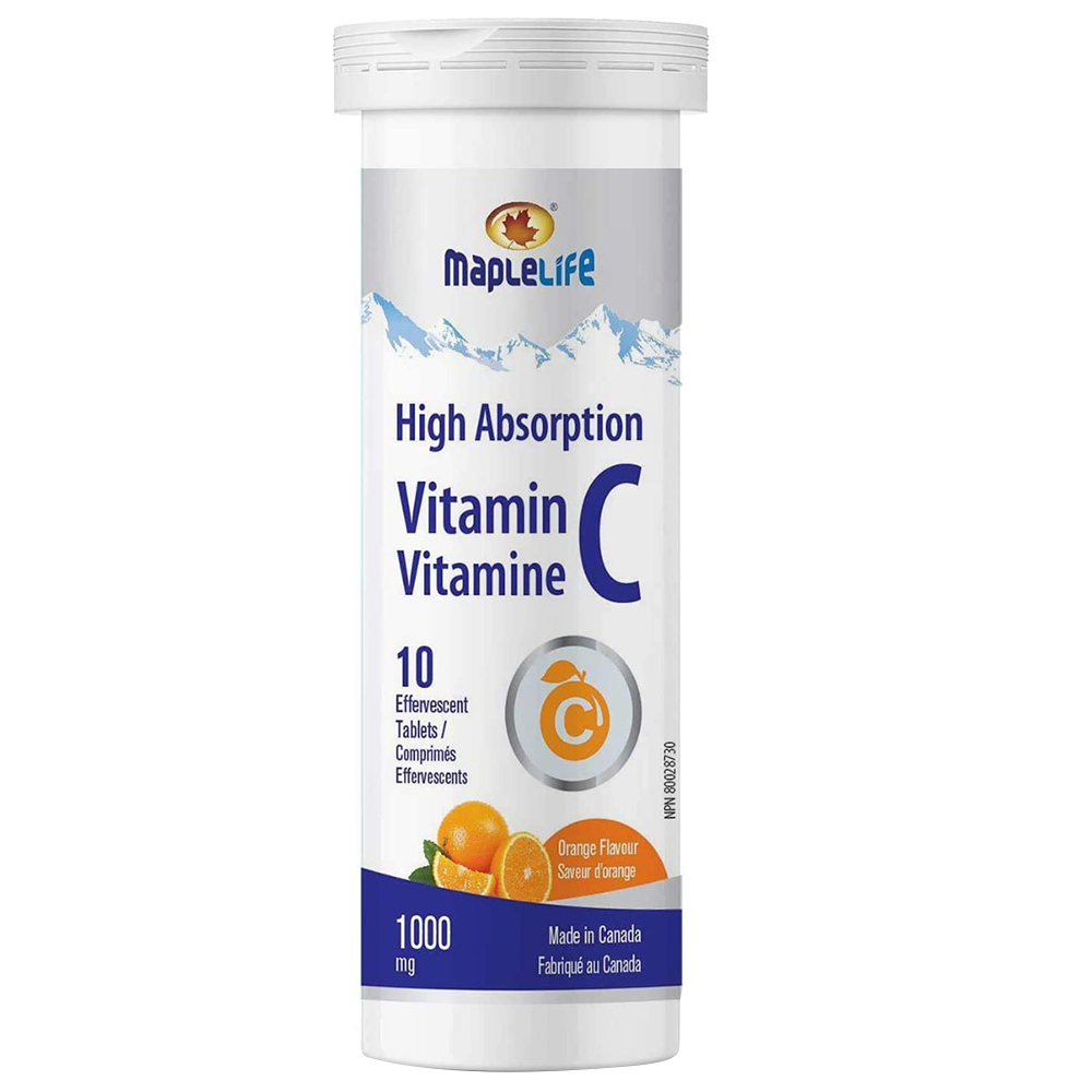 Maplelife Vitamin C, Orange, 10  Effervescent Tablets