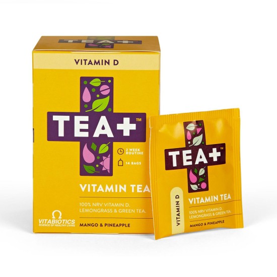 Vitabiotics TEA Vitamin D Green Herbal Tea, 14 Day Supply