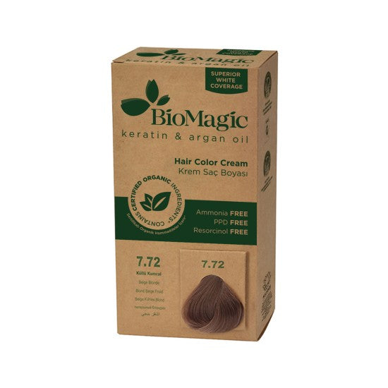 Biomagic Permanent Hair Color 7.72 Beige Blonde