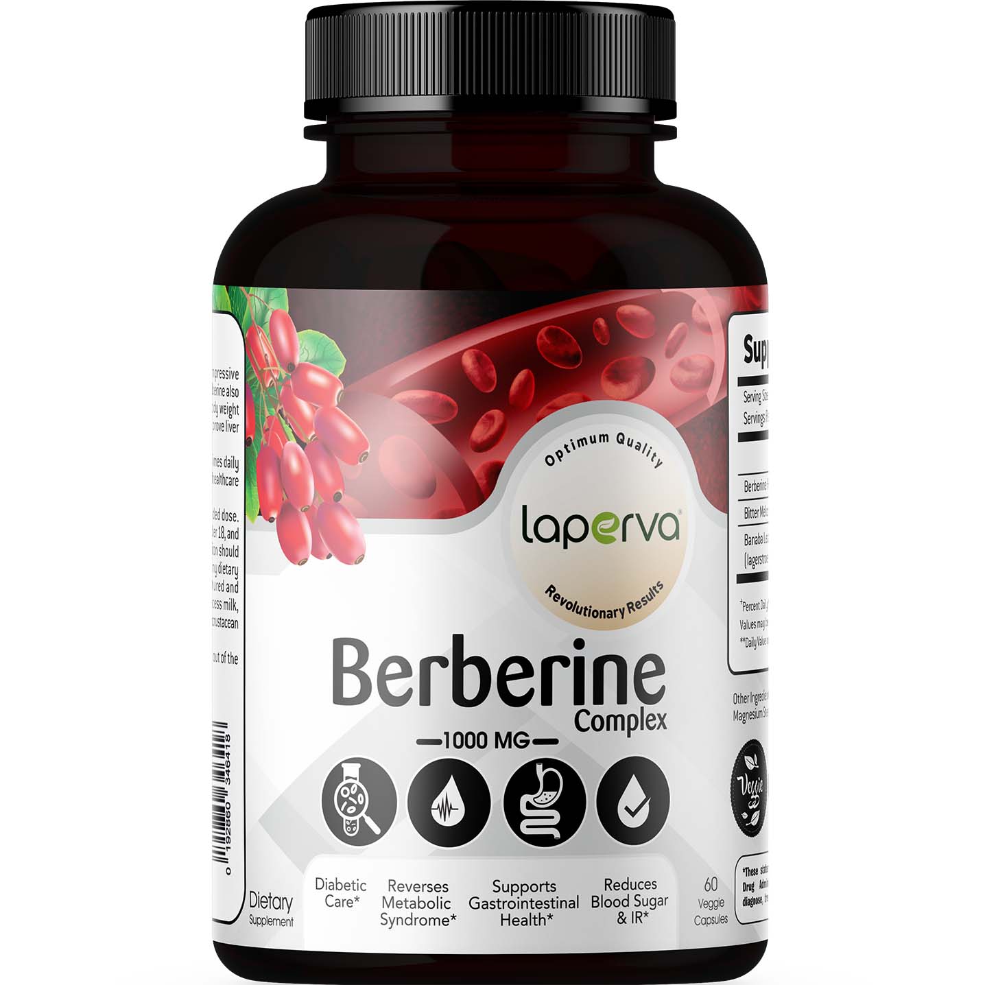 Laperva Berberine Complex, 1000 mg, 60 Veggie Capsules