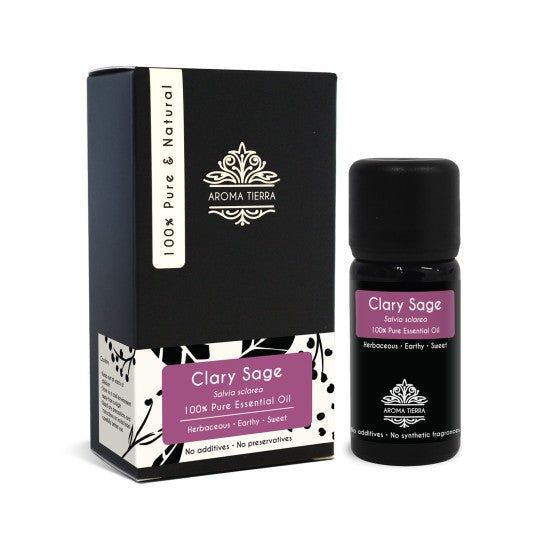 Aroma Tierra Clary Sage Essential Oil (France) 100% Pure & Natural - 10ml