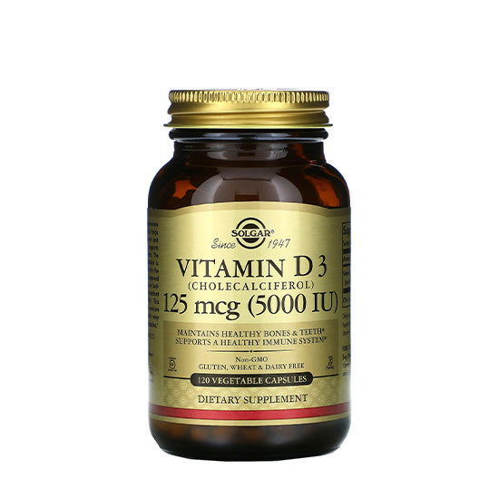 Solgar Vitamin D3 Cholecalciferol 125 Mcg (5,000 Iu) 120 Vegetable Capsules