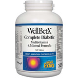 Natural Factors Wellbetx Complete Diabetic Multivitamin and Mineral Formula, 120 Tablets