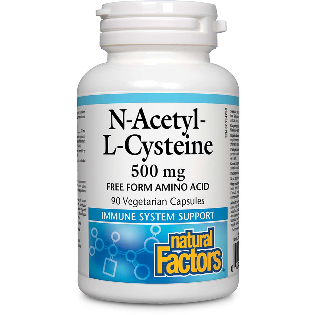 Natural Factors N-Acetyl L-Cysteine, 500 mg, 90 Veggie Capsules